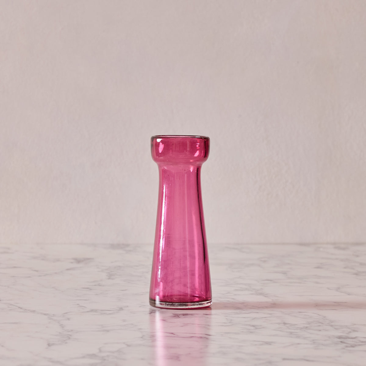 Handblown Bulb Vase, Tall Rose