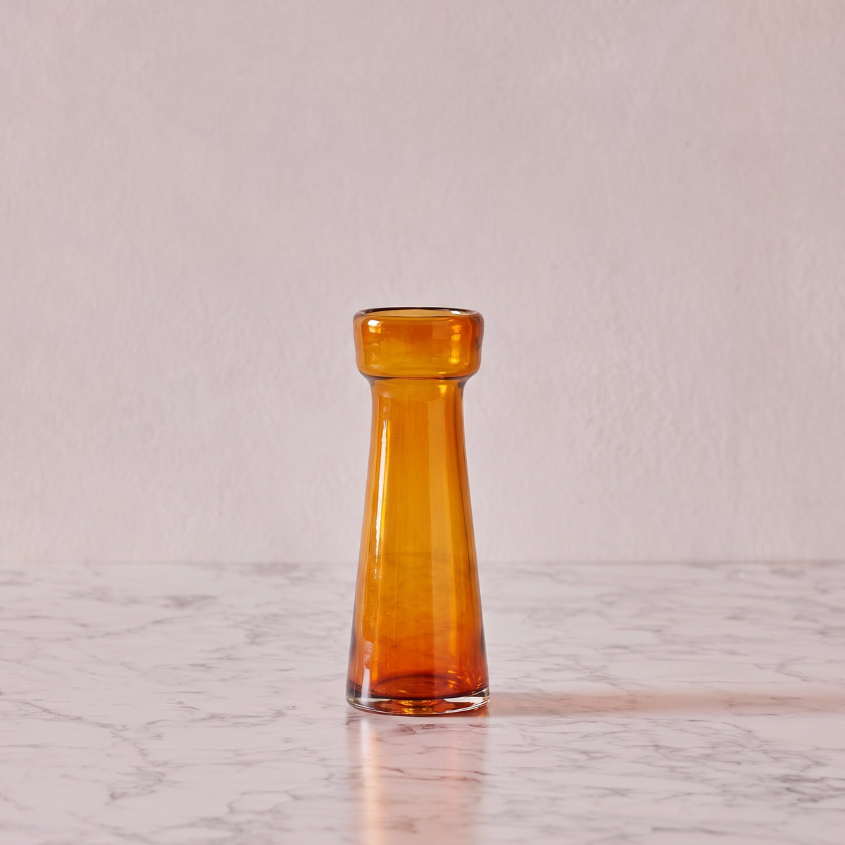 Hand Blown Bulb Vase in Amber
