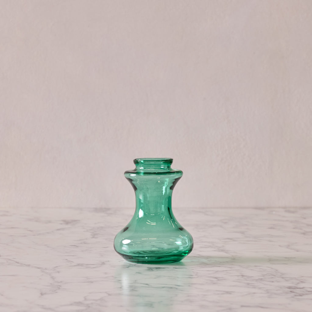 Hand Blown Bulb Vase in Emerald, Round