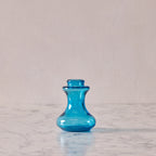 Hand Blown Bulb Vase, Low Turquoise