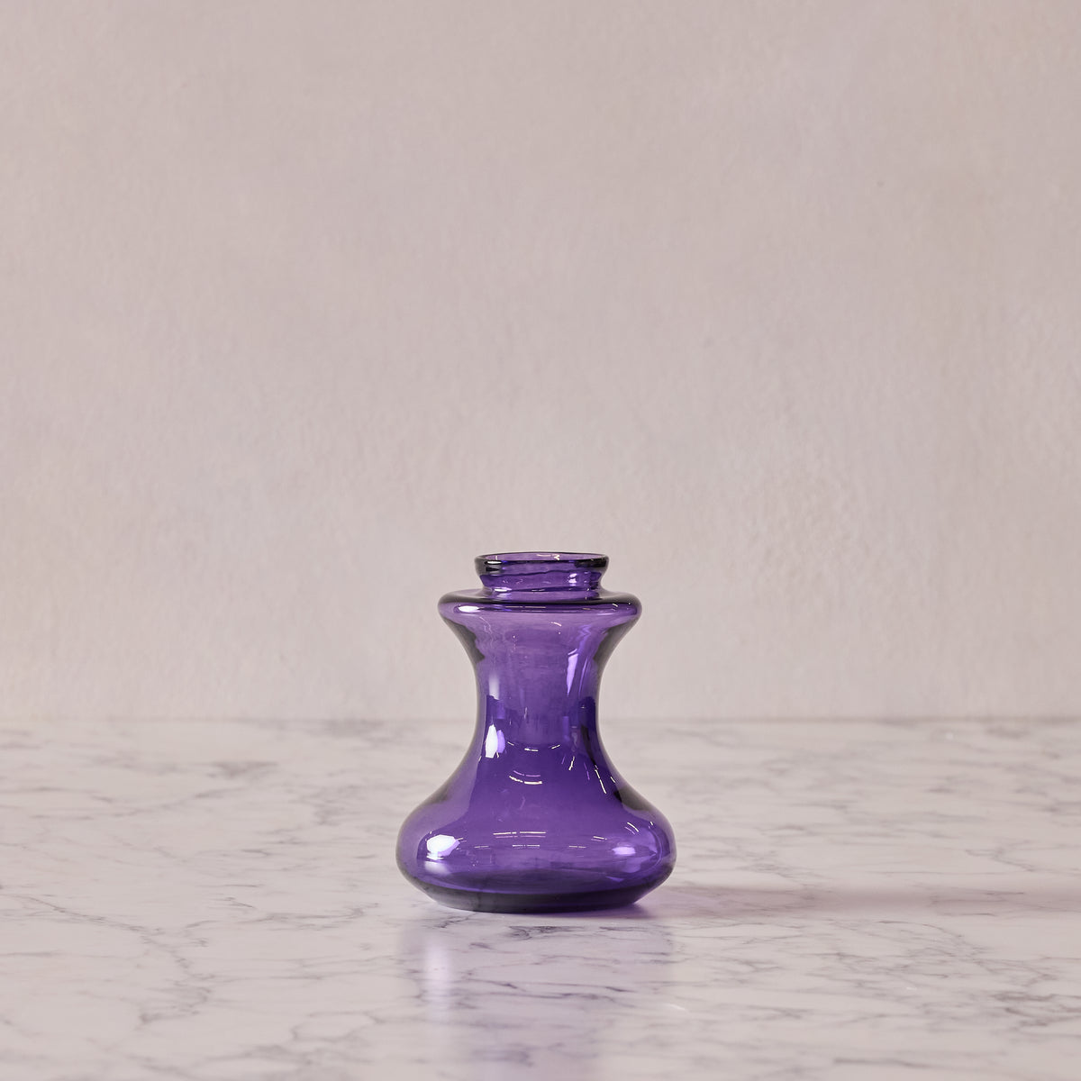 Hand Blown Bulb Vase in Amethyst, Round
