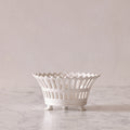 French Earthenware Openwork Basket with Feet, Small