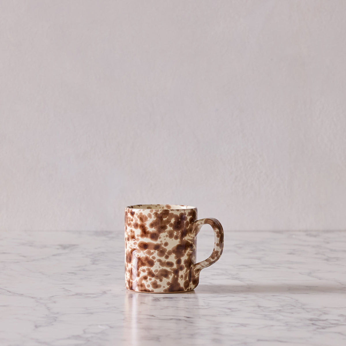 Splatterware Mug, Brown on Cream