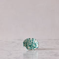 Splatterware Shell Dish, Green on White
