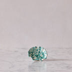 Splatterware Shell Dish, Green on White