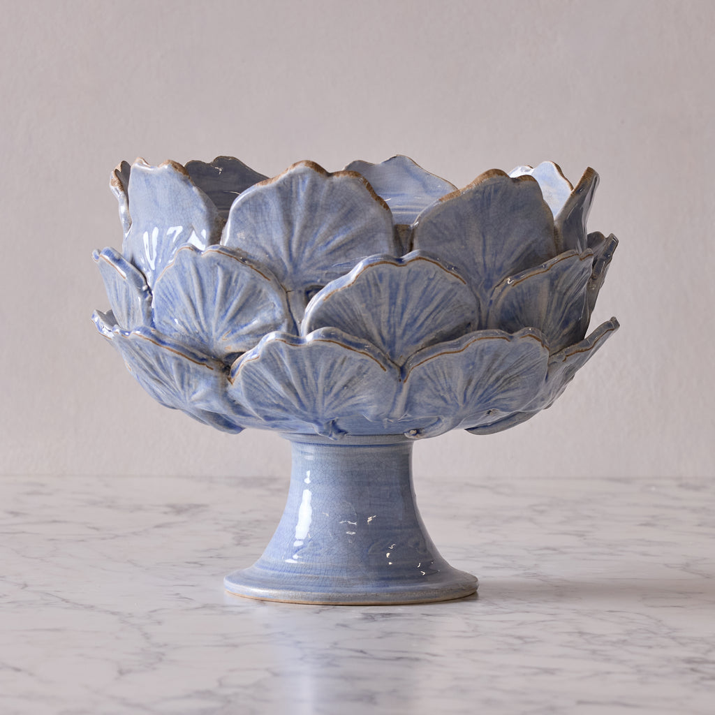Large Ceramic Ginkgo Vase, Blue