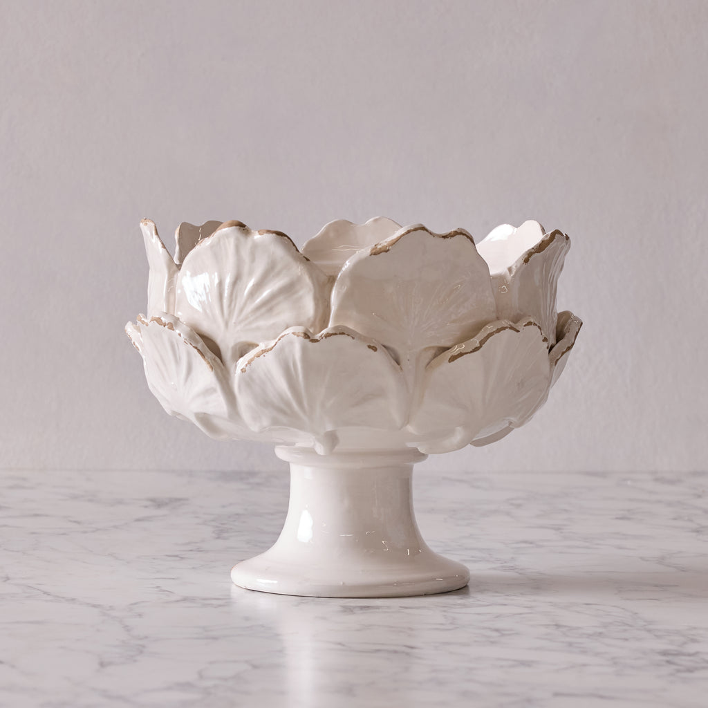 Small Ceramic Ginkgo Vase, White