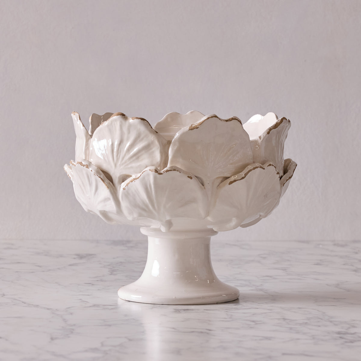 Small Ceramic Ginkgo Vase, White