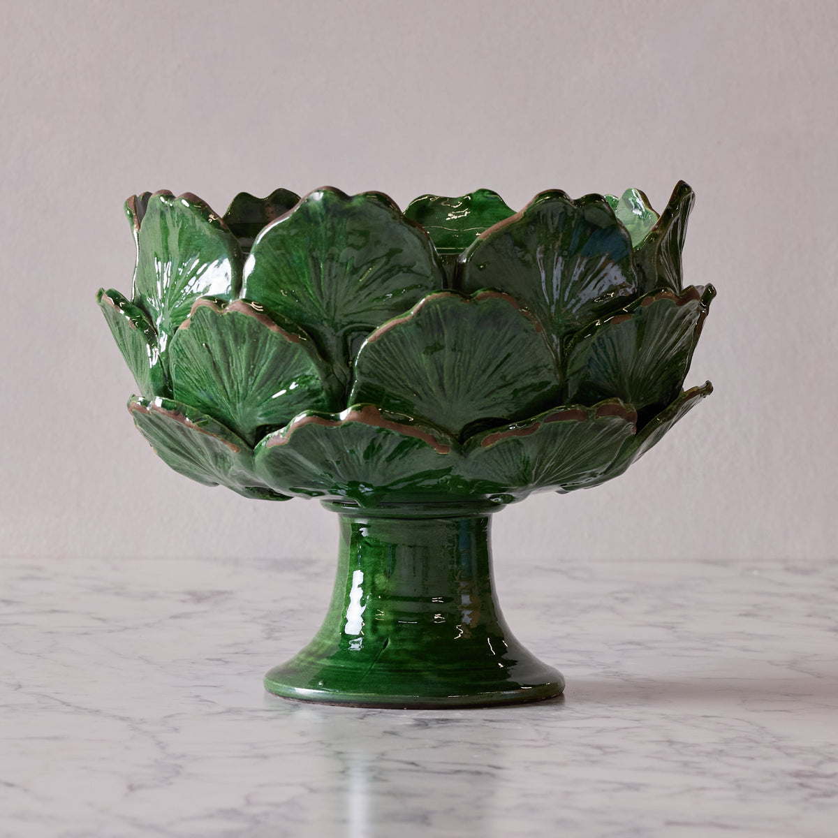 Large Ceramic Ginkgo Vase, Green