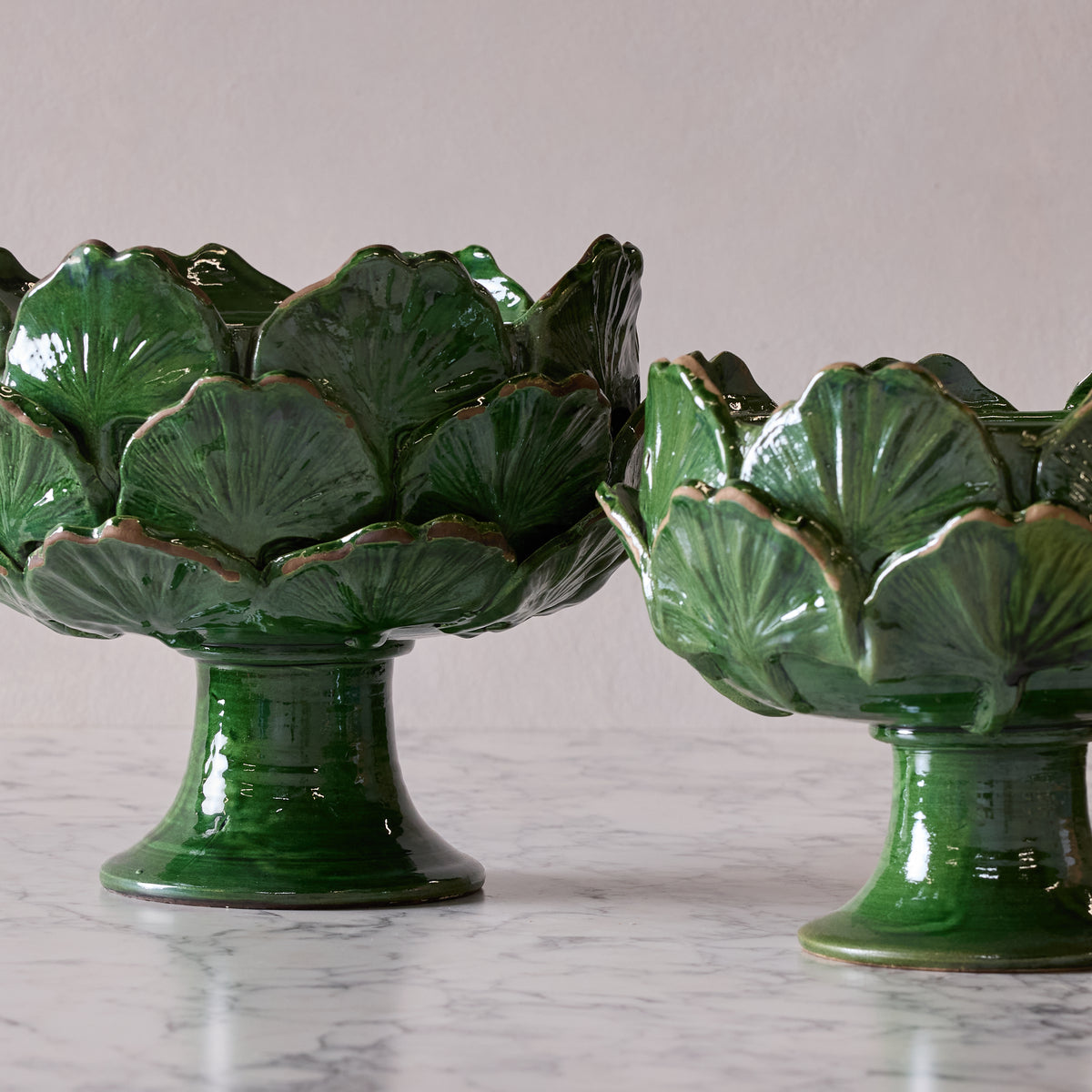 Large Ceramic Ginkgo Vase, Green