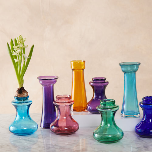Hand Blown Bulb Vase in Turquoise