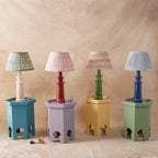 Hand Glazed Lamp - Bleu