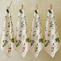 Set of Four Summerill & Bishop Botanical Tiles Linen Napkins