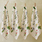 Set of Four Summerill & Bishop Botanical Tiles Linen Napkins