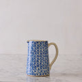 Spongeware Pitcher, Blue & White