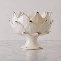 Large Ceramic Artichoke Planter, White