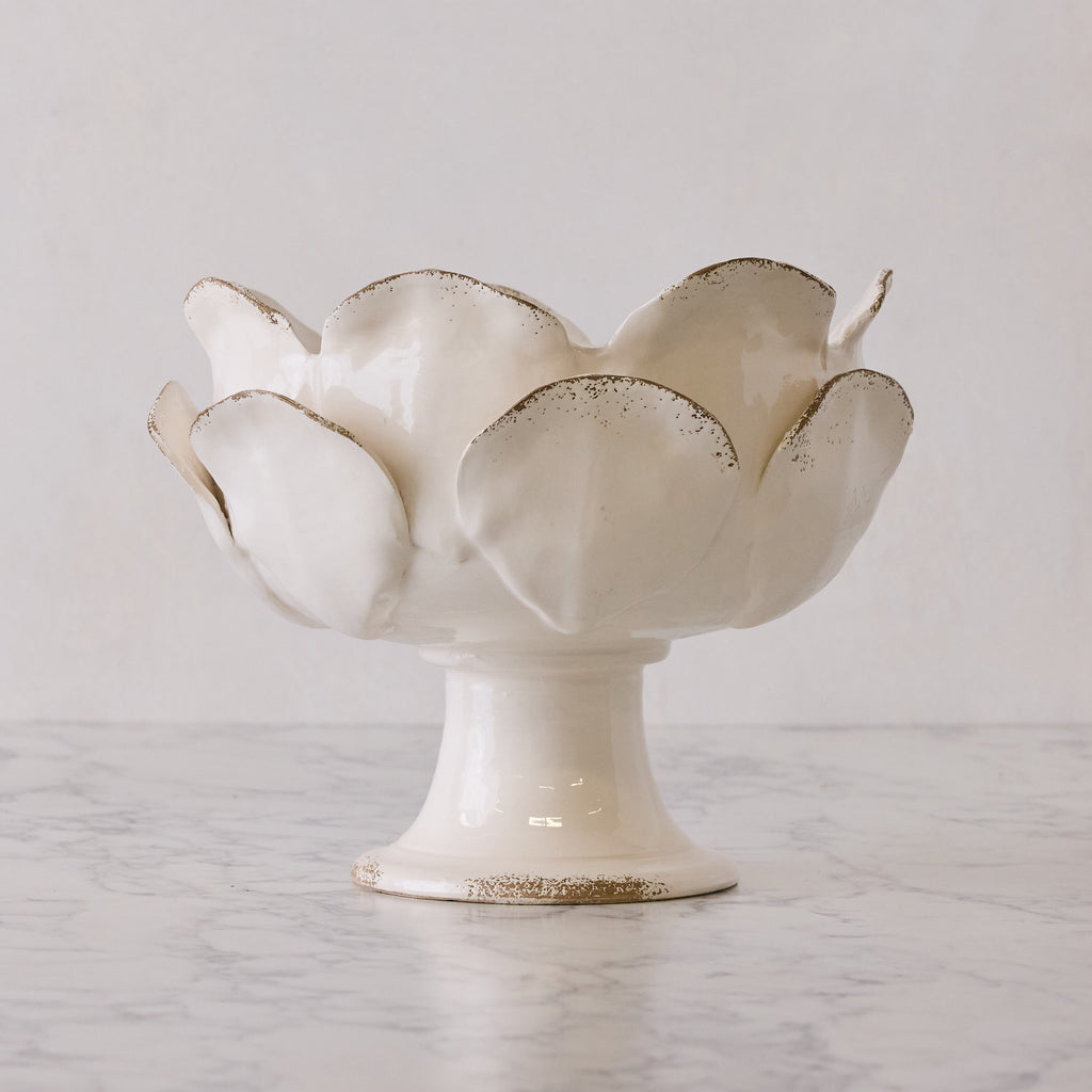 Small Ceramic Petal Vase, White