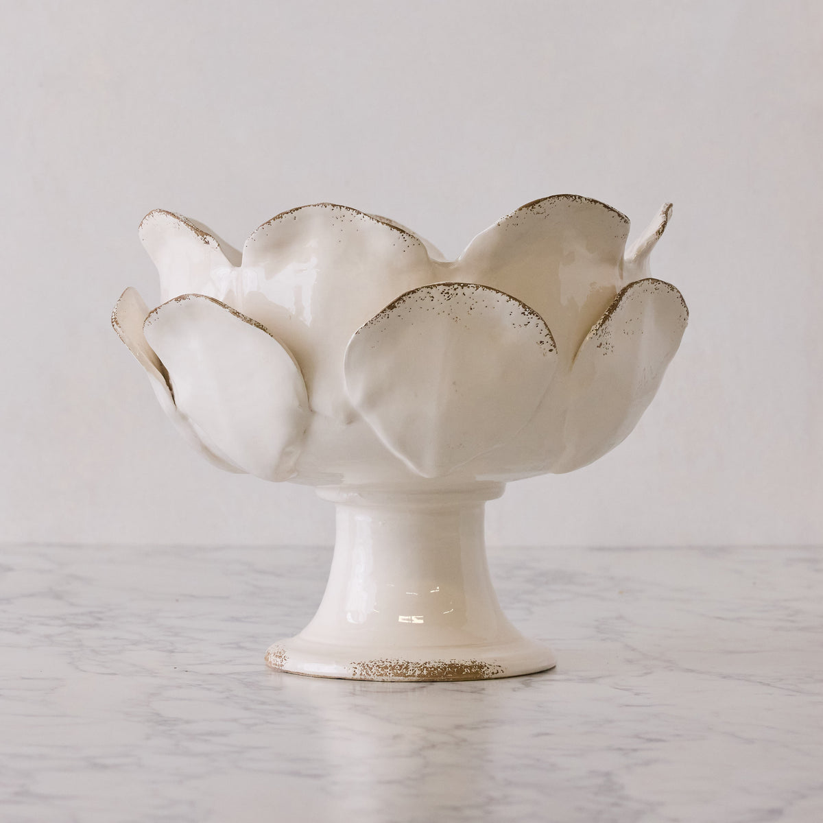 Small Ceramic Petal Vase, White