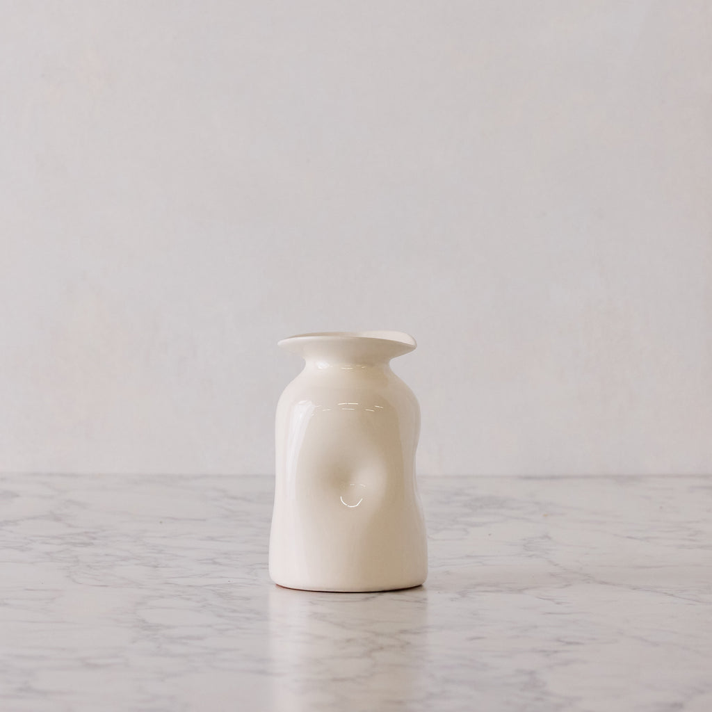 Colombe d'Or Pinchpot Vase, White