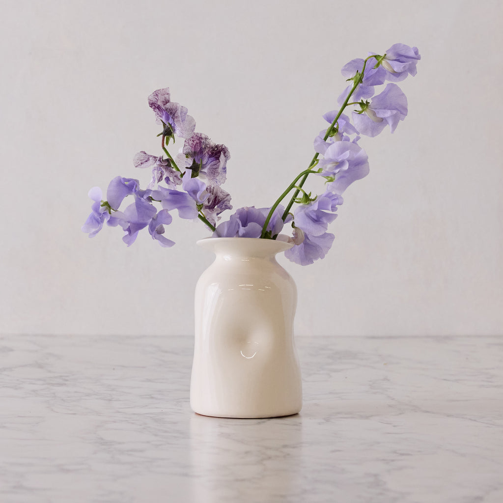 Colombe d'Or Pinchpot Vase, White