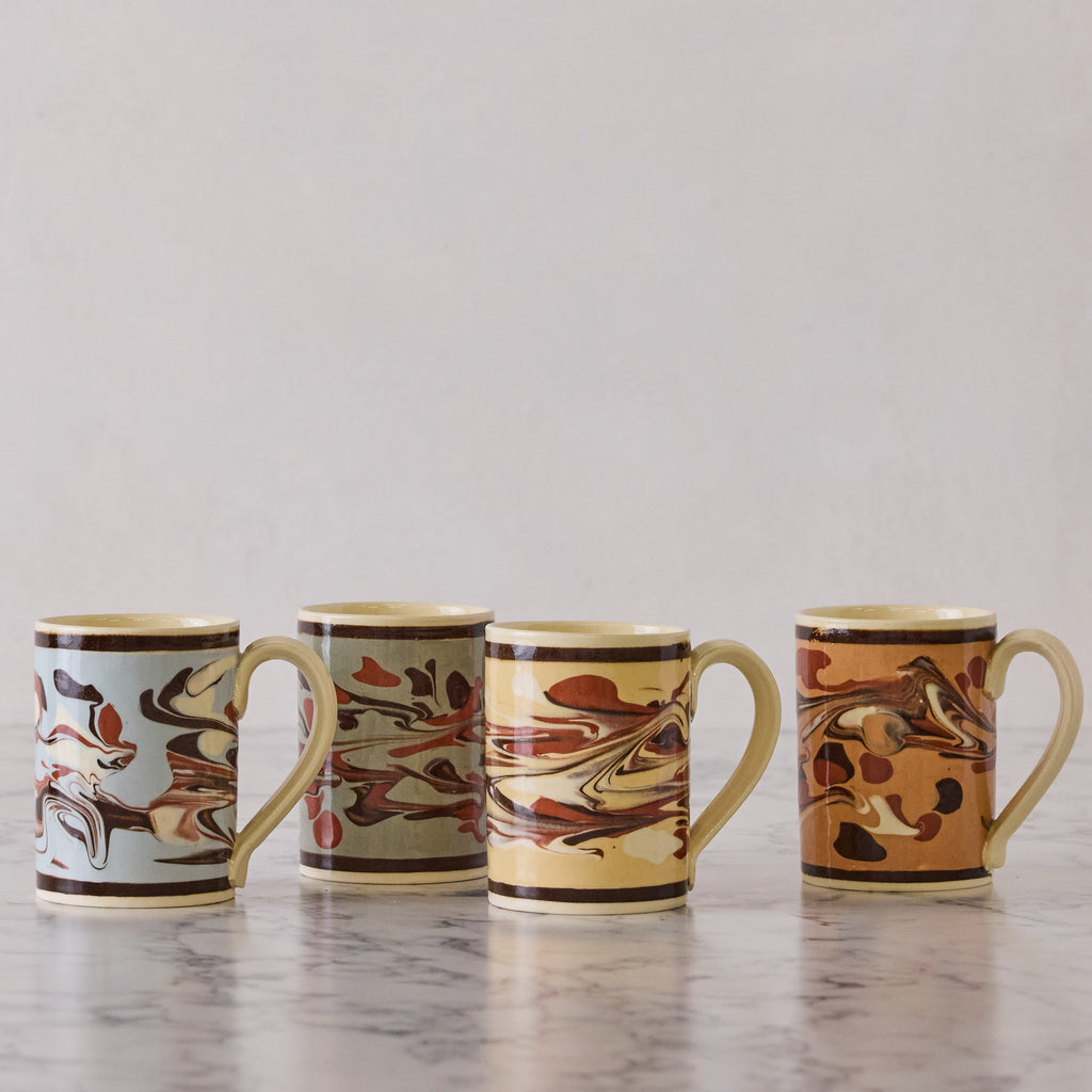 Set of Four Marbleware Mugs, Four Colors