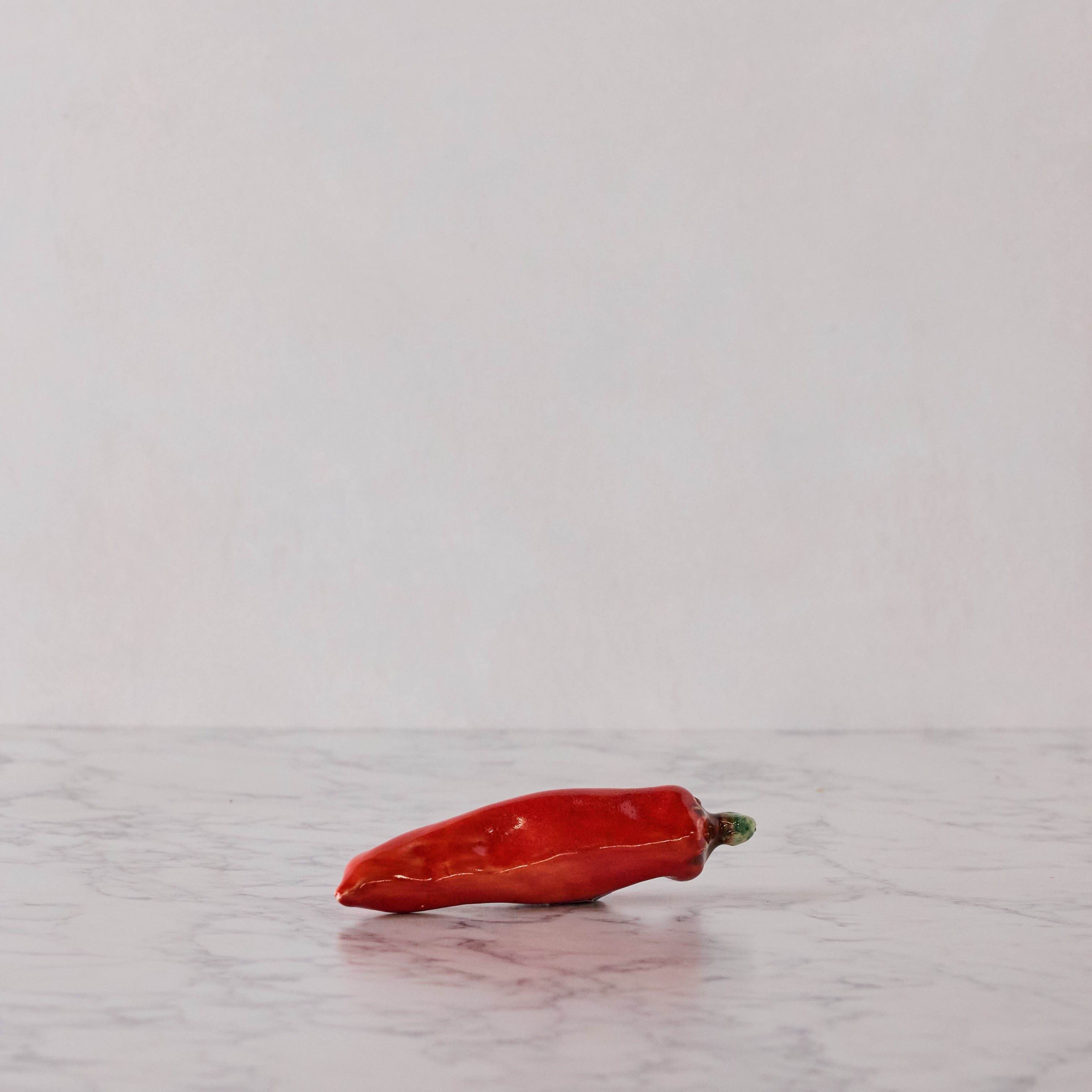 Hand Enameled Ceramic Red Chili Pepper, Large
