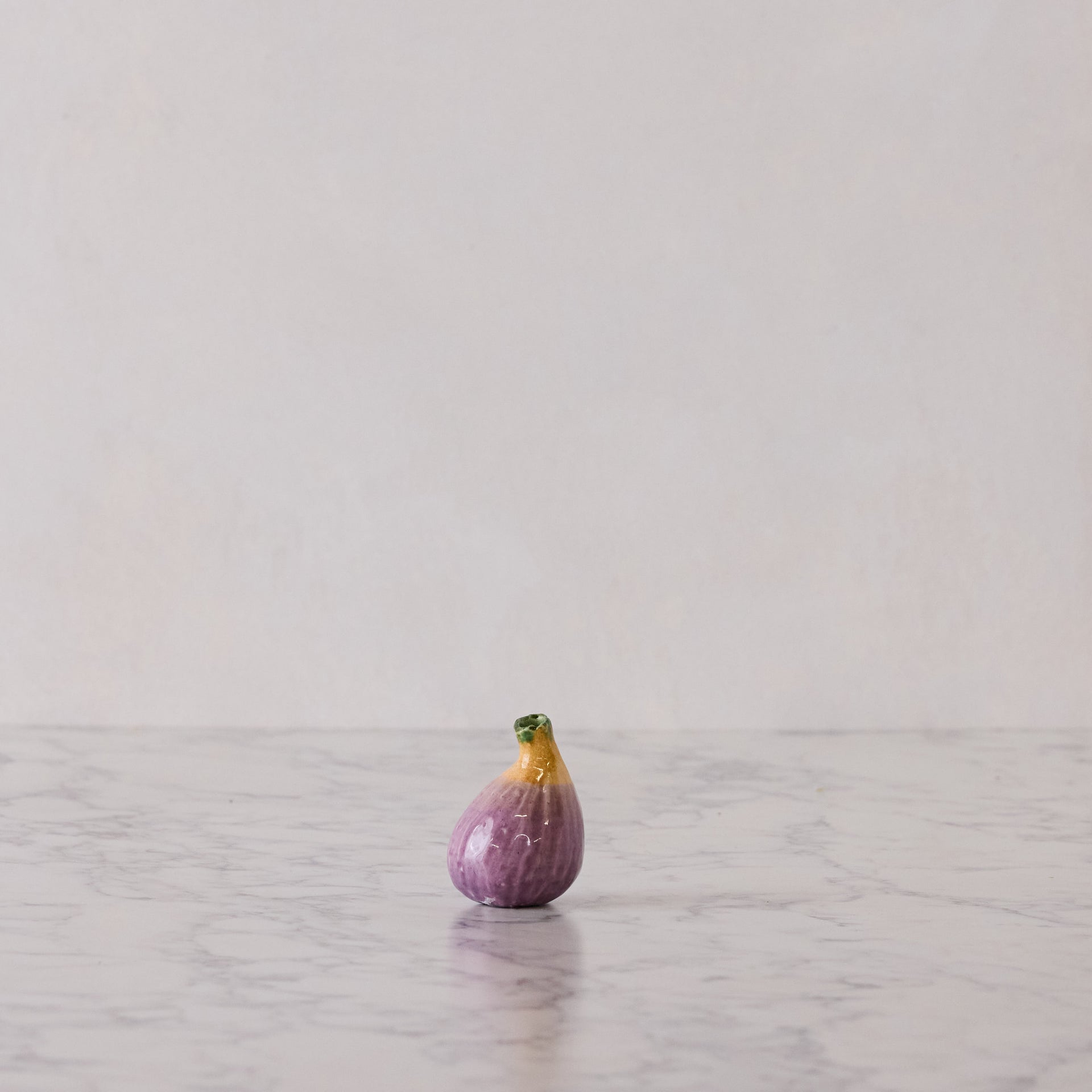 Hand Enameled Ceramic Fig, Medium