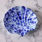 Splatterware Shell Dish, Blue on Blue