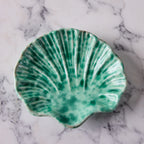 Splatterware Shell Dish, Green on Green