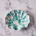 Splatterware Shell Dish, Green on White