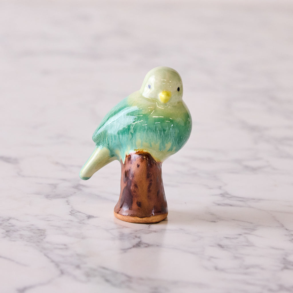 Songbird on Branch, Light Greens