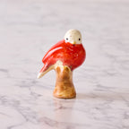 Songbird on Branch, Red & White