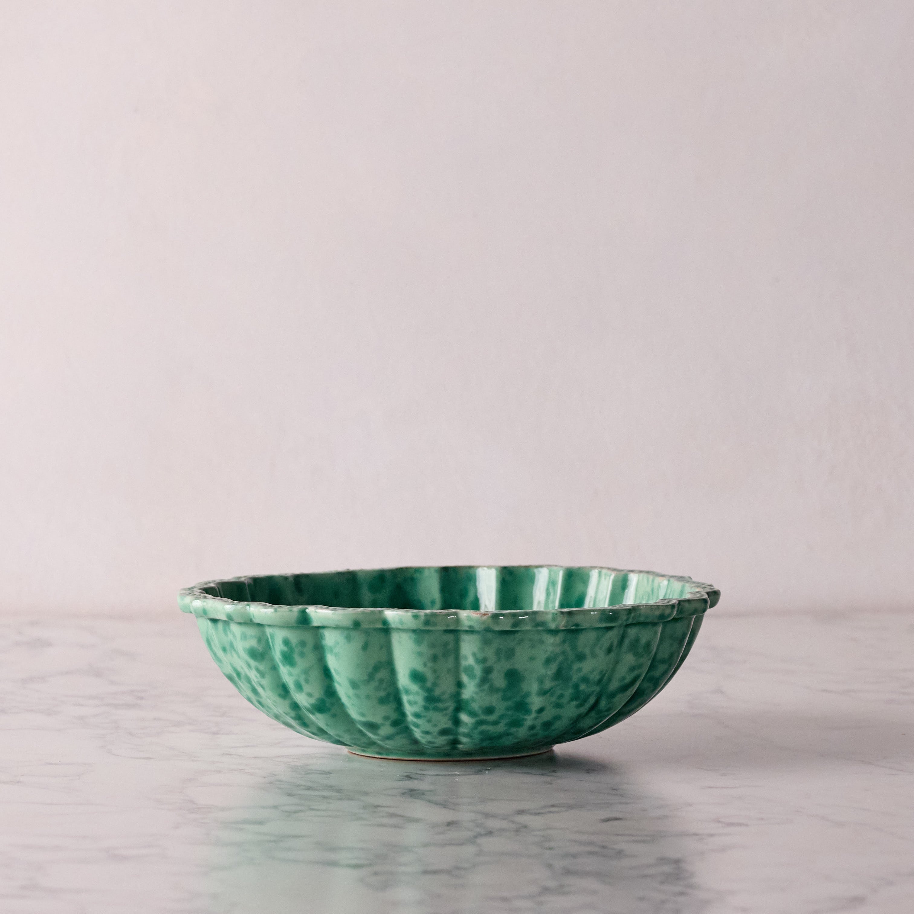 Splatterware Salad Bowl, Green on Green