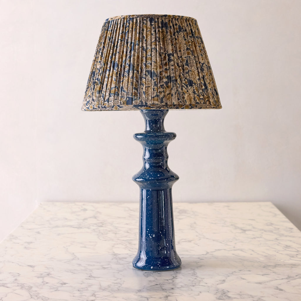 Hand Glazed Lamp - Bleu