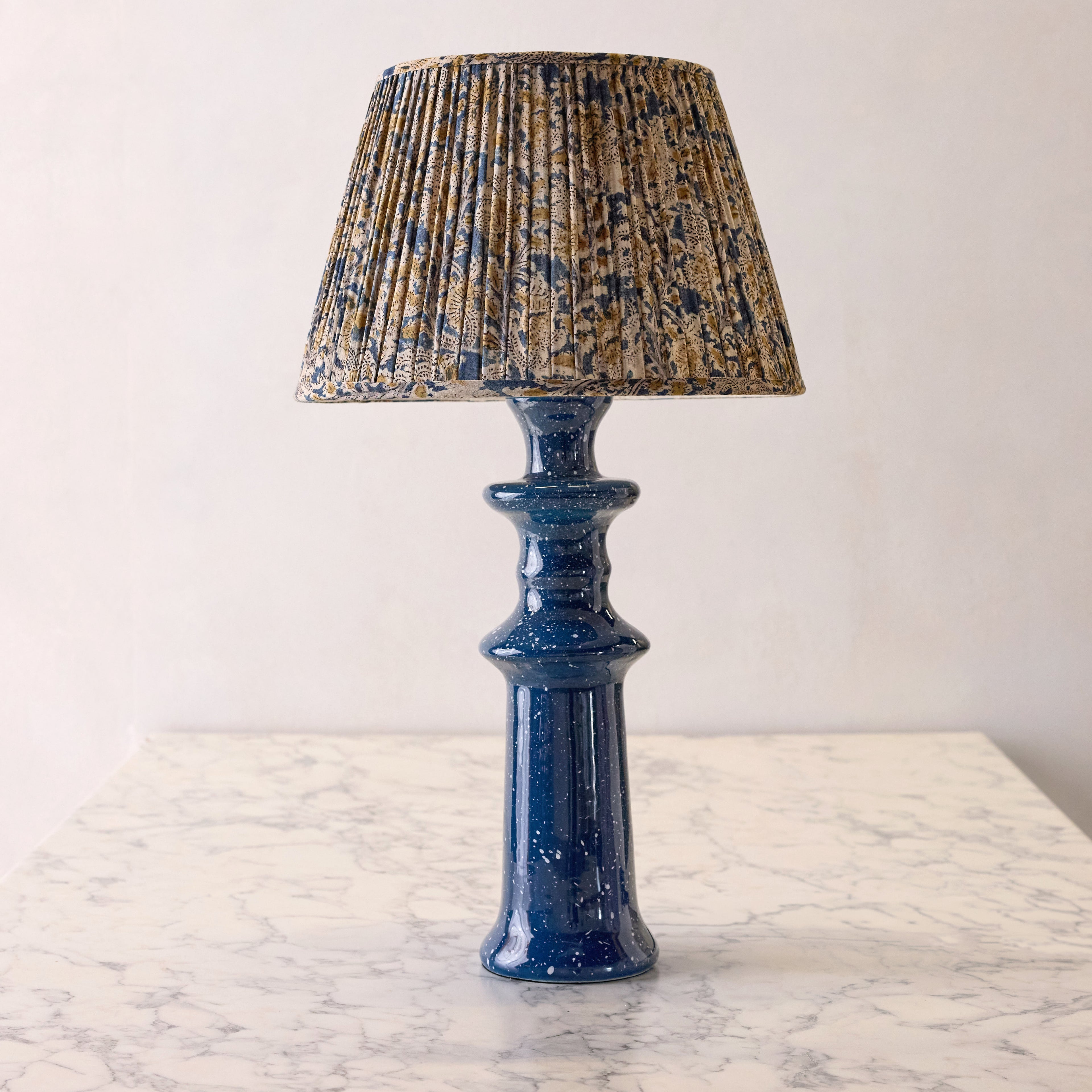 Hand Glazed Lamp - Bleu