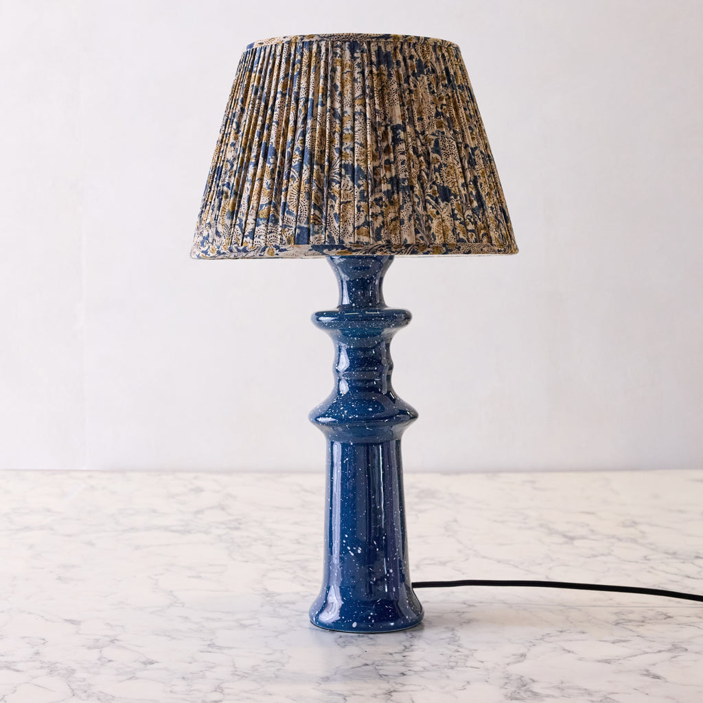 Hand Glazed Lamp - Bleu