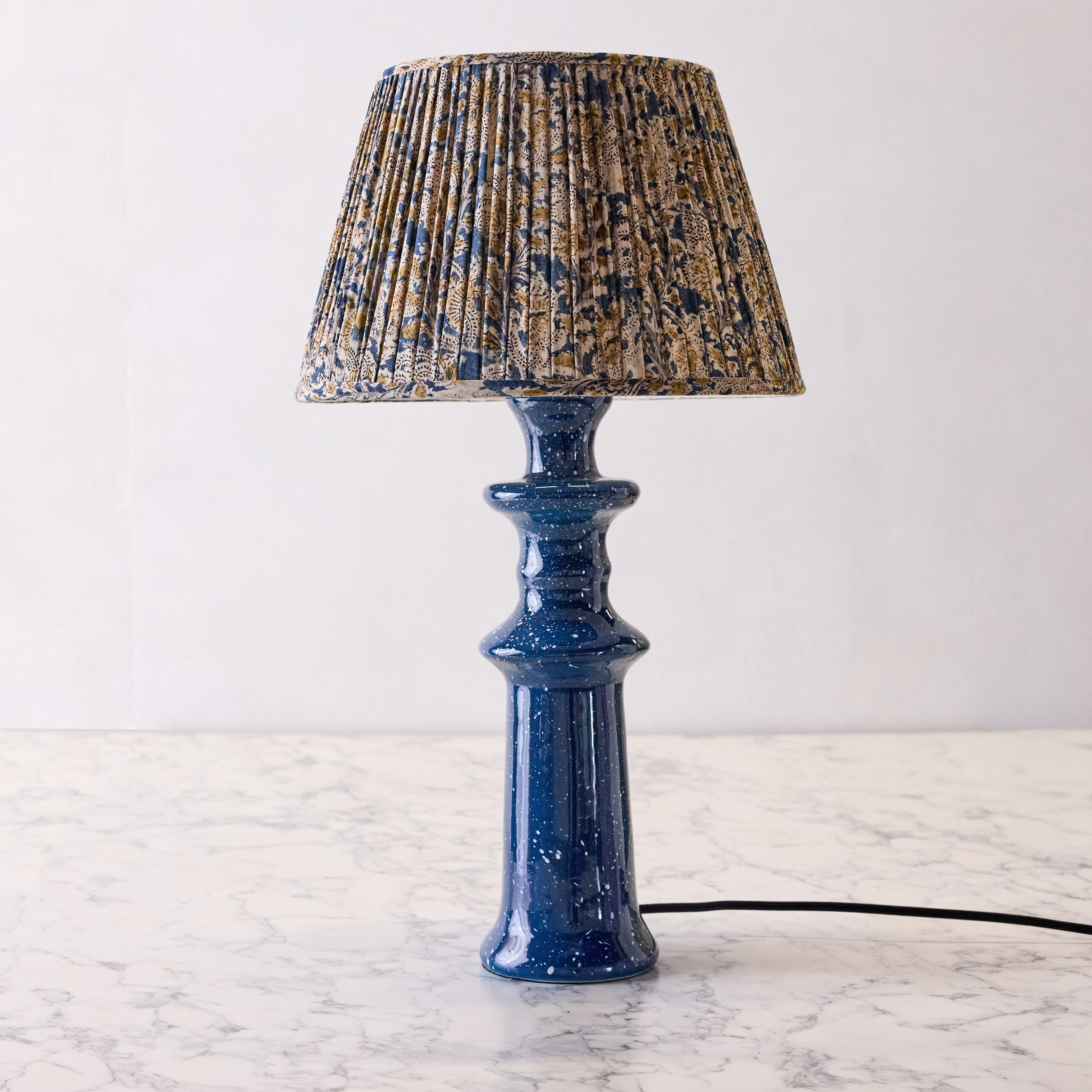 Hand Glazed Lamp - Bleu