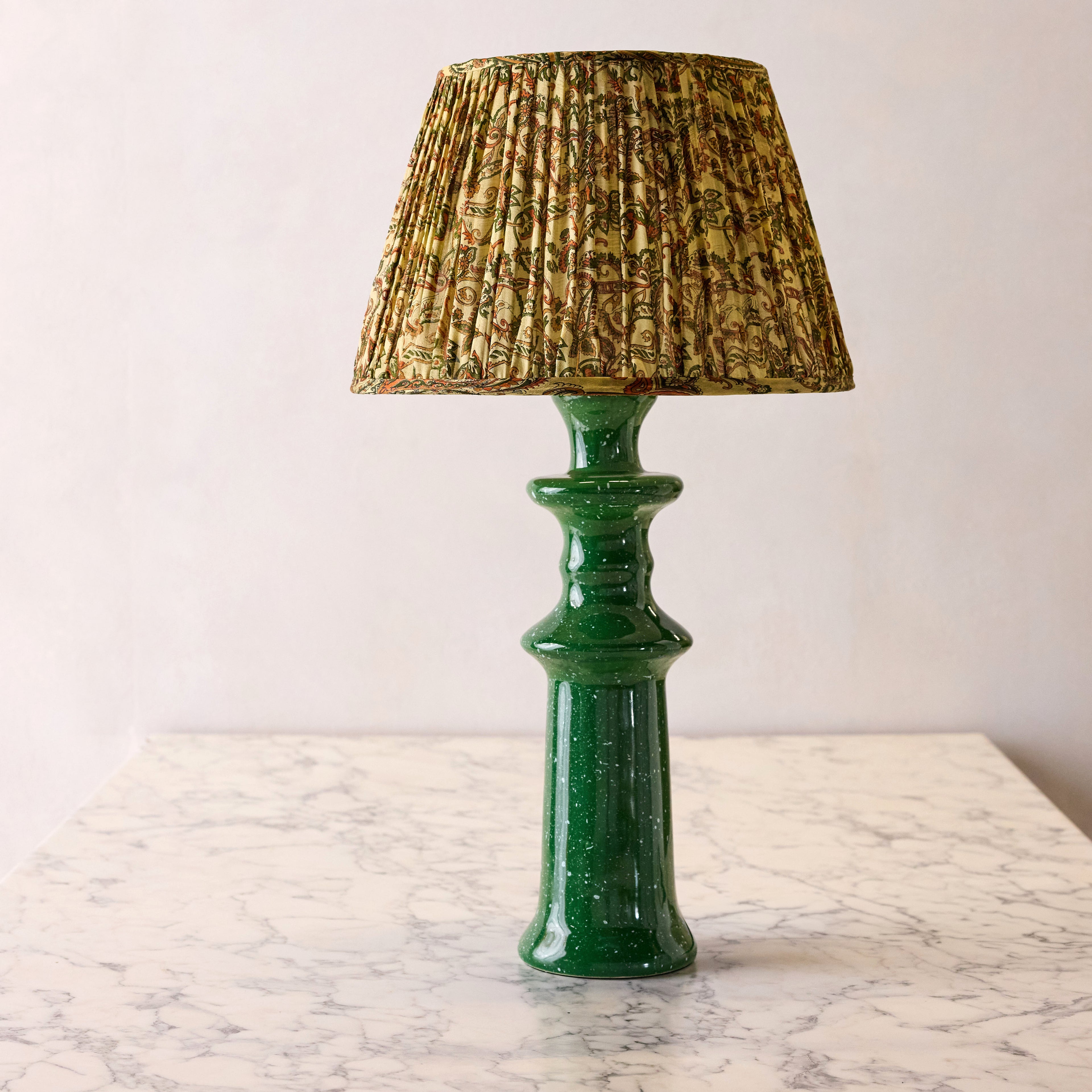 Hand Glazed Lamp - Vert