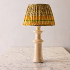 14" Lamp Shade in Hand-Blocked Silk, Yellow & Orange