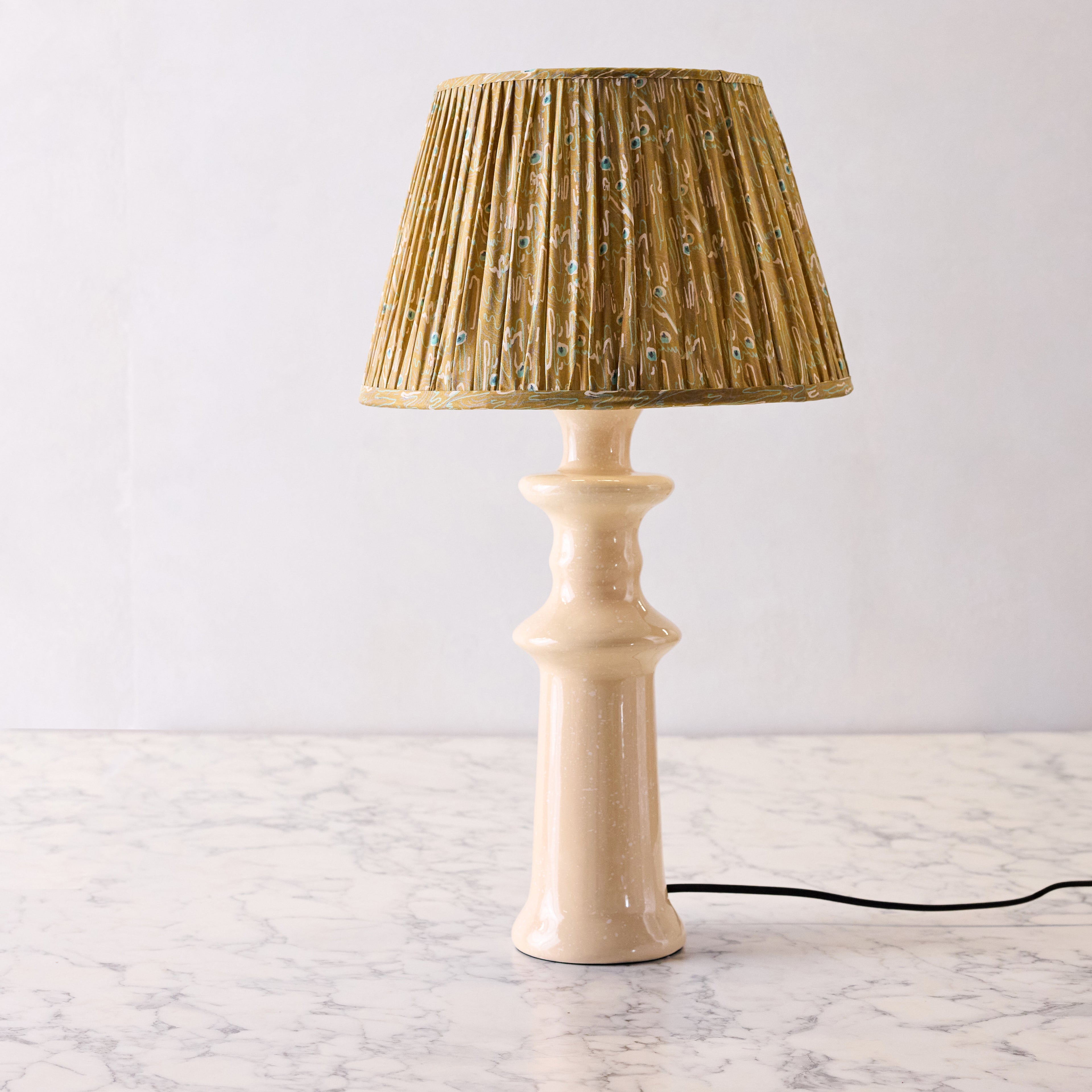 Hand Glazed Lamp - Ecru