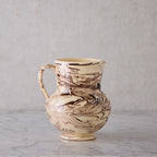 Apulian Pitcher in White with Dark Brown Marble Gaze