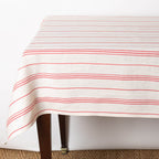 Linen Tablecloth in Raspberry Stripe