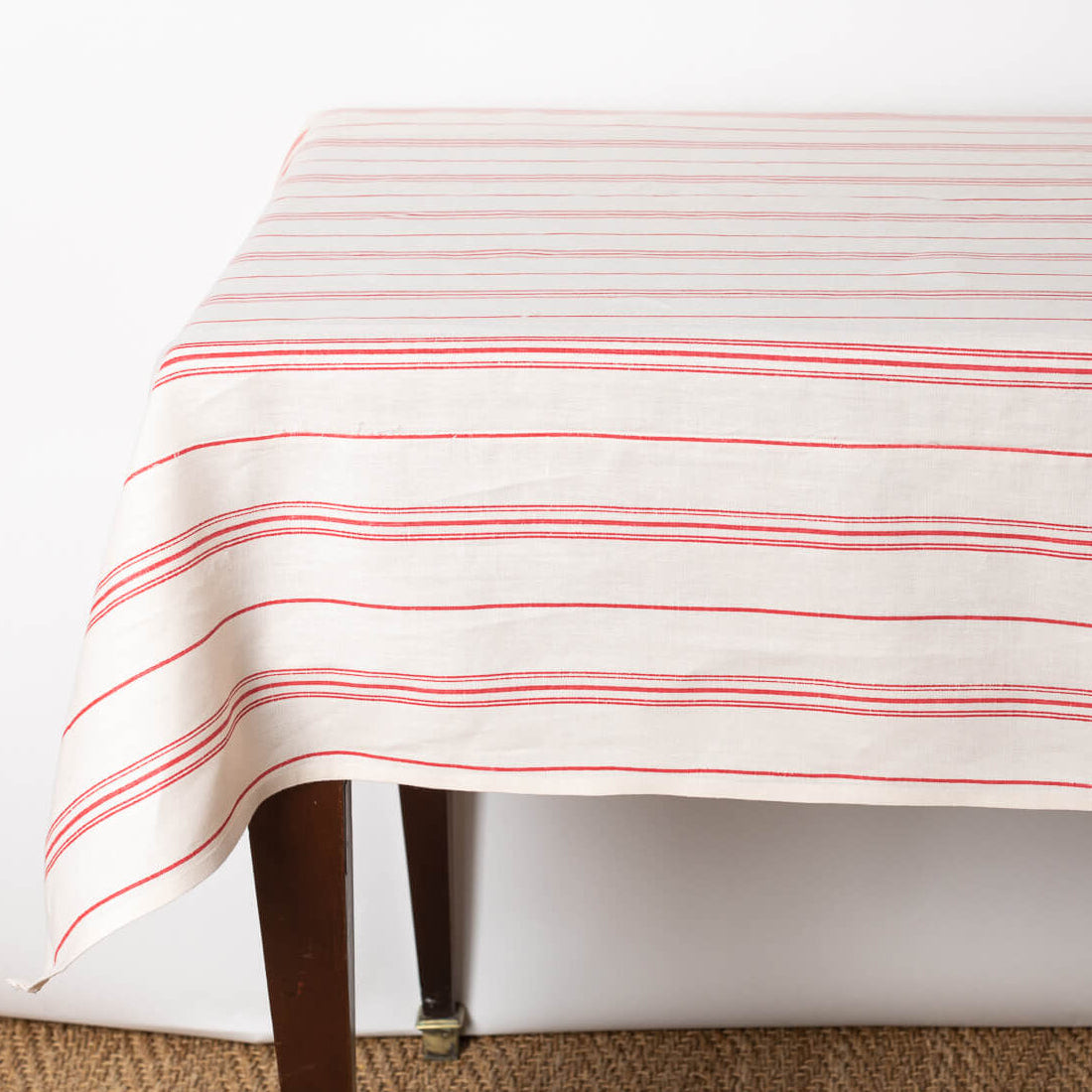 Linen Tablecloth in Raspberry Stripe