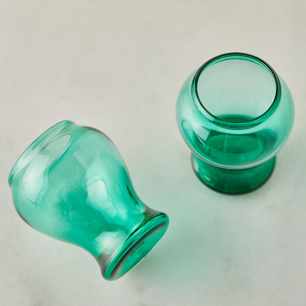 Set of 2 Green Goblets