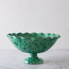 Splatterware Fluted Fruit Bowl, Green on Green