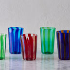 Tall Murano Glass Tumbler, Blue & Aquamarine