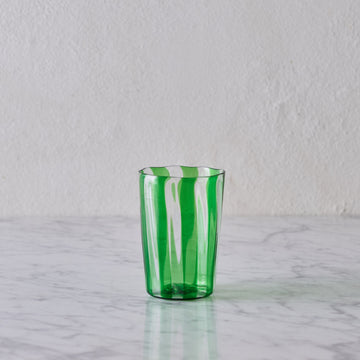 Murano Glass Tumbler, Green & Clear