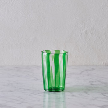 Murano Glass Tumbler, Green & Clear