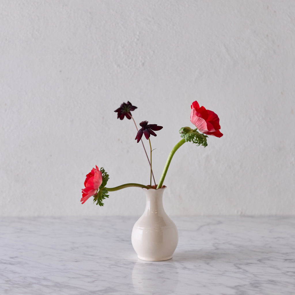 Glazed Terracotta Vase, White