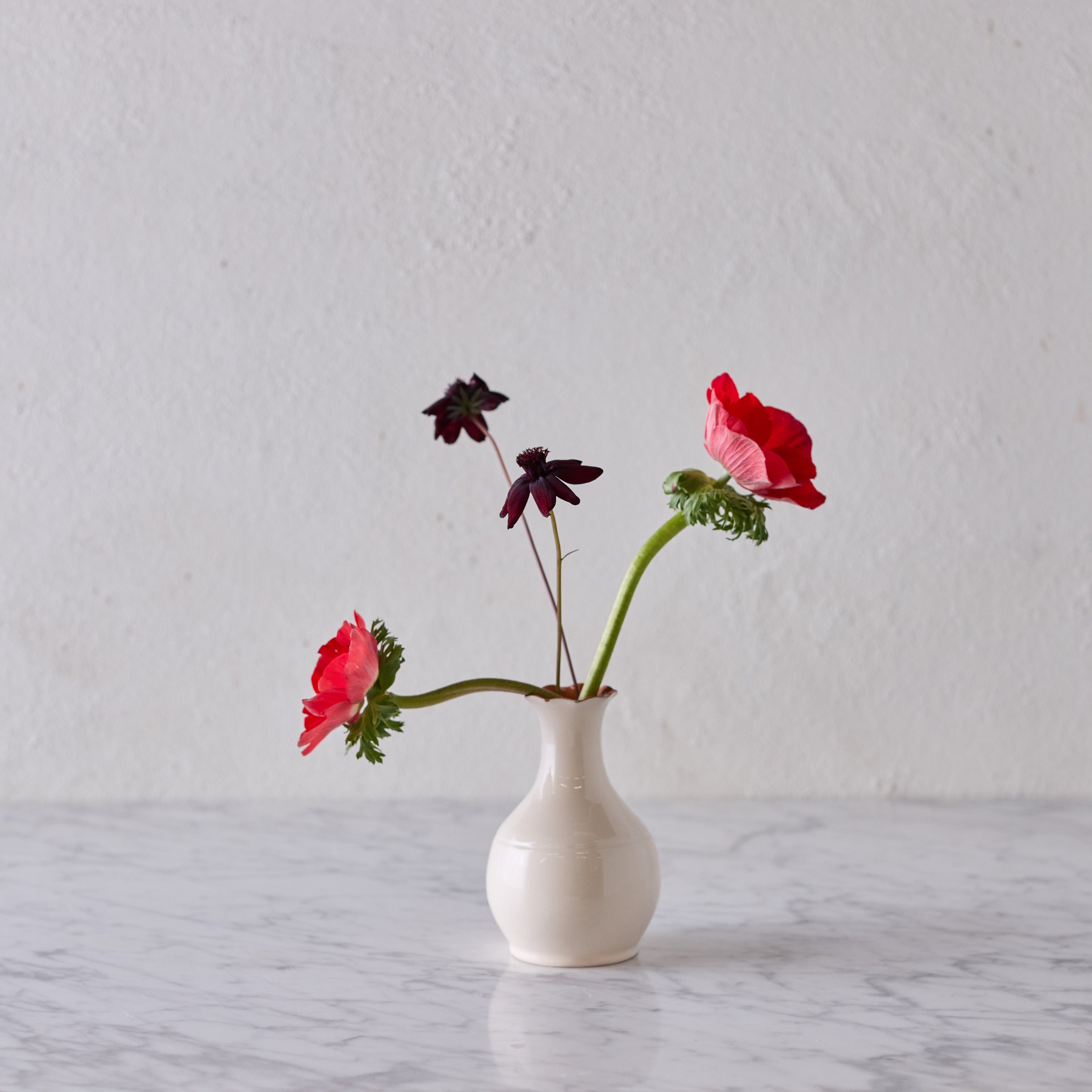 Glazed Terracotta Vase, White